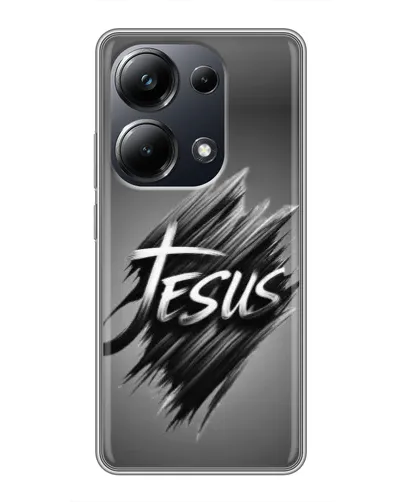 Чехол для Xiaomi POCO M6 Pro с картинкой «Надпись Jesus Graffiti»