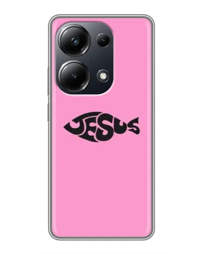 Чехол для Xiaomi POCO M6 Pro с картинкой «Розовый символ  Jesus»
