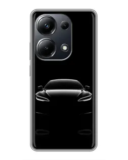Чехол для Xiaomi POCO M6 Pro с картинкой «Силуэт Tesla Night»
