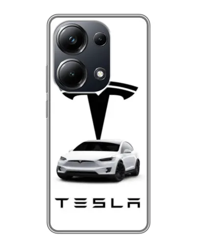 Чехол для Xiaomi POCO M6 Pro с картинкой «Tesla White Style»