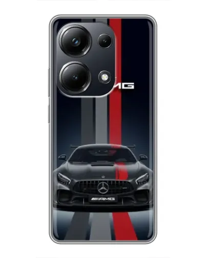 Чехол для Xiaomi POCO M6 Pro с картинкой «Mercedes — белый карбон»