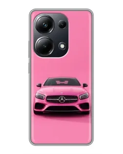Чехол для Xiaomi POCO M6 Pro с картинкой «Розовый Mercedes AMG»