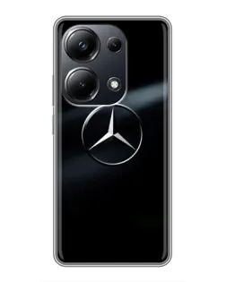 Чехол для Xiaomi POCO M6 Pro с картинкой «Mercedes на металле»