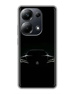 Чехол для Xiaomi POCO M6 Pro с картинкой «Mercedes — силуэт авто»