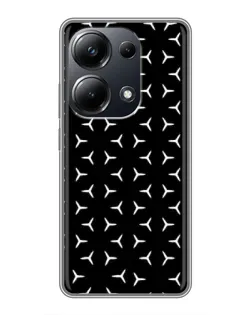 Чехол для Xiaomi POCO M6 Pro с картинкой «Mercedes паттерн звезд»