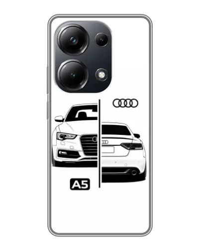 Чехол для Xiaomi POCO M6 Pro с картинкой «Audi — контрастный дизайн»