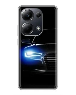 Чехол для Xiaomi POCO M6 Pro с картинкой «Неоновый взгляд Audi»