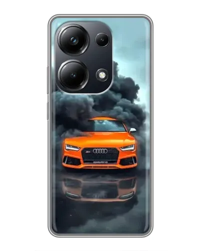 Чехол для Xiaomi POCO M6 Pro с картинкой «Audi в облаках дыма»