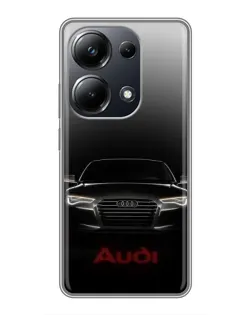 Чехол для Xiaomi POCO M6 Pro с картинкой «Audi — градиентный контур»