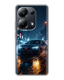 Чехол для Xiaomi POCO M6 Pro с картинкой «Ночной город и Audi»