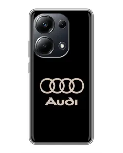 Чехол для Xiaomi POCO M6 Pro с картинкой «Audi — золотой логотип»