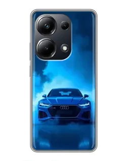 Чехол для Xiaomi POCO M6 Pro с картинкой «Audi — голубая энергия»