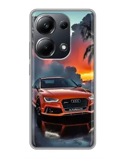 Чехол для Xiaomi POCO M6 Pro с картинкой «Audi — закат»