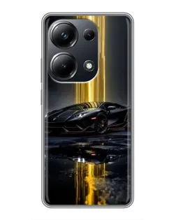Чехол для Xiaomi POCO M6 Pro с картинкой «Ночной Lamborghini драйв»