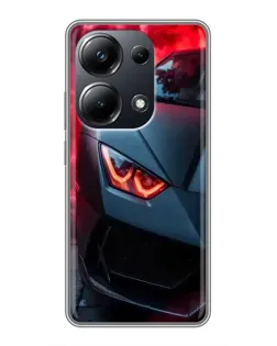 Чехол для Xiaomi POCO M6 Pro с картинкой «Lamborghini красное сияние»