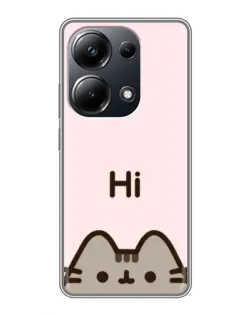 Чехол для Xiaomi POCO M6 Pro с картинкой «Пушин говорит Hi» Чехол для Xiaomi POCO M6 Pro с картинкой «Пушин говорит Hi»
