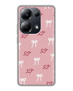 Чехол для Xiaomi POCO M6 Pro с картинкой «Сердца и банты»