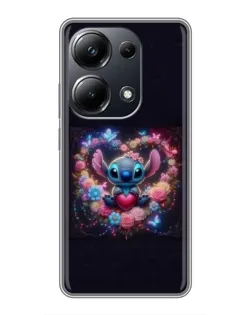 Чехол для Xiaomi POCO M6 Pro с картинкой «Stitch в цветах»