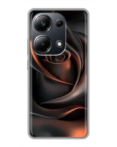 Чехол для Xiaomi POCO M6 Pro с картинкой «Шелковая черная роза»