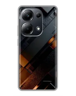 Чехол для Xiaomi POCO M6 Pro с картинкой «Черные геометрические блоки»
