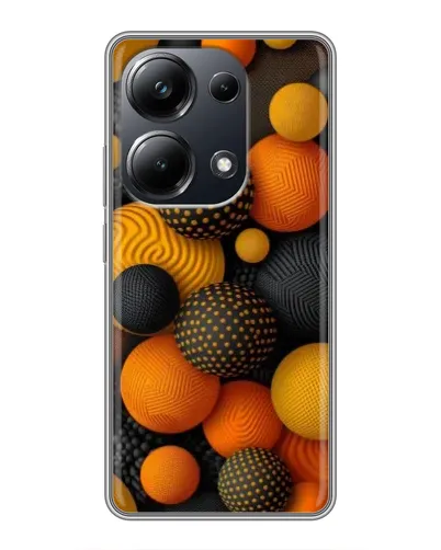 Чехол для Xiaomi POCO M6 Pro с картинкой «Объемные оранжевые сферы» Чехол для Xiaomi POCO M6 Pro с картинкой «Объемные оранжевые сферы»