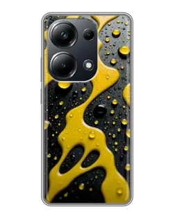 Чехол для Xiaomi POCO M6 Pro с картинкой «Жидкое желтое золото»