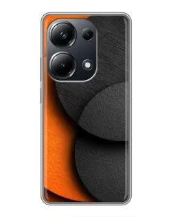 Чехол для Xiaomi POCO M6 Pro с картинкой «Геометрия оранжевых кругов»