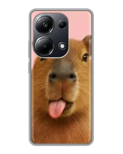 Чехол для Xiaomi POCO M6 Pro с картинкой «Капибара с языком»