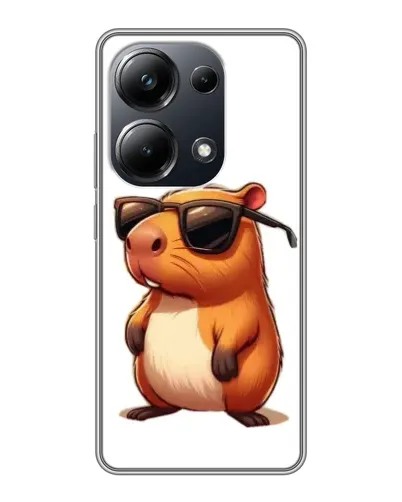 Чехол для Xiaomi POCO M6 Pro с картинкой «Капибара в очках»
