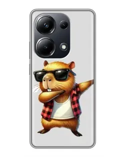 Чехол для Xiaomi POCO M6 Pro с картинкой «Капибара рэпер даб»