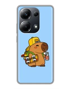 Чехол для Xiaomi POCO M6 Pro с картинкой «Капибара на скейте»