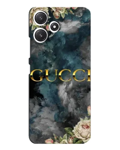 Чехол для Xiaomi POCO M6 с картинкой «Абстрактные цветы Gucci»