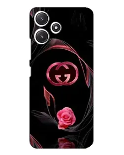 Чехол для Xiaomi POCO M6 с картинкой «Gucci — неоновая роза»