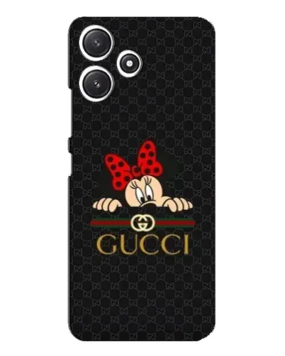 Чехол для Xiaomi POCO M6 с картинкой «Минни Маус Gucci — черный»