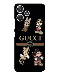 Чехол для Xiaomi POCO M6 с картинкой «Gucci — герои Disney и монограмма»