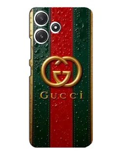Чехол для Xiaomi POCO M6 с картинкой «Gucci — фирменная полоса и золото»