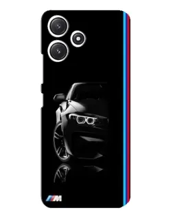 Чехол для Xiaomi POCO M6 с картинкой «Силуэт BMW в темноте»