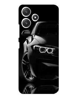 Чехол для Xiaomi POCO M6 с картинкой «Черная BMW — профиль»