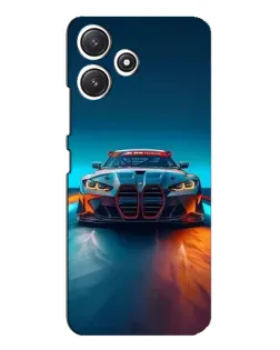 Чехол для Xiaomi POCO M6 с картинкой «BMW — огни неона»