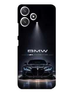 Чехол для Xiaomi POCO M6 с картинкой «BMW сквозь ночной город»