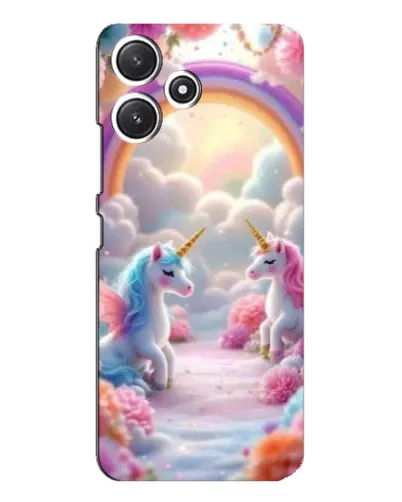 Чехол для Xiaomi POCO M6 с картинкой «Радуга и единороги»