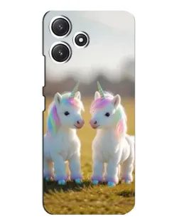Чехол для Xiaomi POCO M6 с картинкой «Пара единорогов»