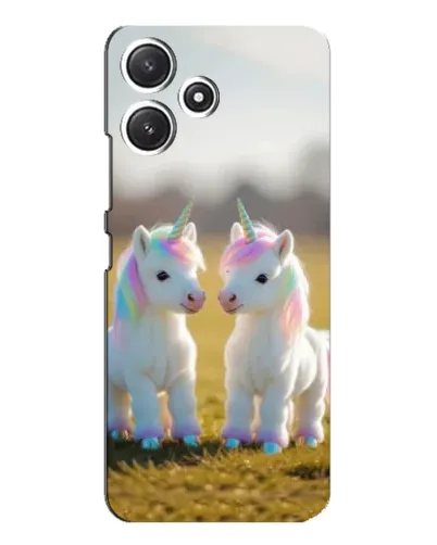 Чехол для Xiaomi POCO M6 с картинкой «Пара единорогов»