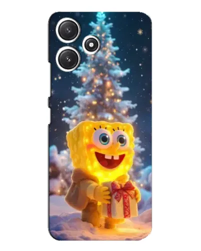 Чехол для Xiaomi POCO M6 с картинкой «Рождественский Спанч Боб»