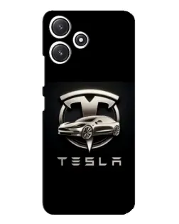 Чохол для Xiaomi POCO M6 з картинкою «Tesla — срібне авто»