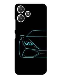 Чохол для Xiaomi POCO M6 з картинкою «Блакитний силует Lamborghini»