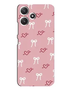 Чехол для Xiaomi POCO M6 с картинкой «Сердца и банты»