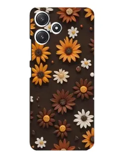 Чехол для Xiaomi POCO M6 с картинкой «Узор из маленьких подсолнухов»