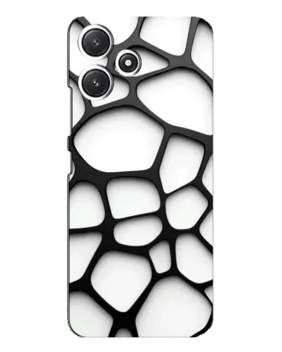 Чехол для Xiaomi POCO M6 с картинкой «Белая объемная сетка»