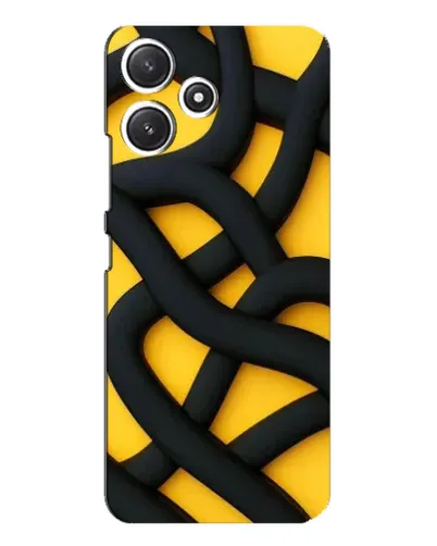 Чехол для Xiaomi POCO M6 с картинкой «Черное желтое переплетение»